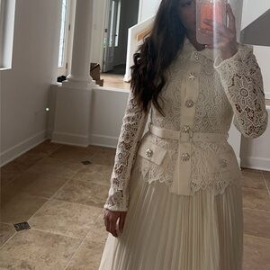 Self-Portrait Cream Lace Dress
